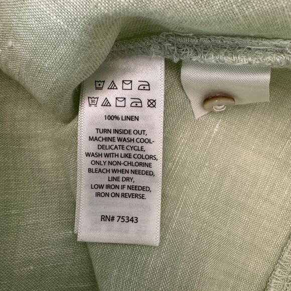 Tahari Essentials Linen Button Down Shirt Tunic Top Women’s Small Long Sleeve - Picture 4 of 8